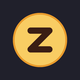 The RuZe app icon: a gold coin bearing a bold letter Z on a dark background.